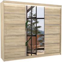 Spinta ADRK Salto, sonoma ąžuolo, 250 cm x 58 cm x 200 cm, su veidrodžiu