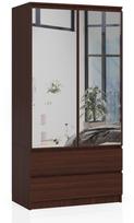 spinta 180 cm - Spinta Akord S90, tamsiai ruda, 51 cm x 90 cm x 180 cm, su veidrodžiu - 1 nuotrauka