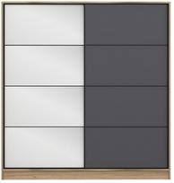 Spinta Kalune Design Kale 3979, antracito/šviesiai ruda, 52 cm x 180 cm x 210 cm, su veidrodžiu