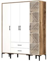 Spinta Kalune Design Kumsal STP, balta/riešuto, 47.5 cm x 160 cm x 201.4 cm
