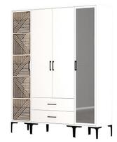 Spinta Kalune Design Kumsal PTR, balta, 47.5 cm x 160 cm x 201.4 cm, su veidrodžiu