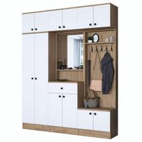 Spinta Kalune Design EA104 - 2421, ruda/balta, 37.5 cm x 179.6 cm x 226.4 cm