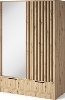 Spinta Voodi II, ąžuolo, 120 cm x 60 cm x 204 cm, su veidrodžiu