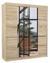 Spinta ADRK Traves 180, rusva, 58 cm x 180 cm x 215 cm, su veidrodžiu