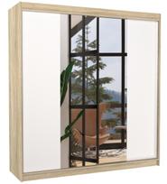 Spinta ADRK Perqs 200, ruda/balta, 58 cm x 200 cm x 215 cm, su veidrodžiu
