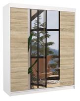 Spinta ADRK Balance 180, ruda/balta, 58 cm x 180 cm x 215 cm, su veidrodžiu
