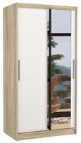 Spinta ADRK Baros 100, balta/rusva, 58 cm x 100 cm x 200 cm, su veidrodžiu