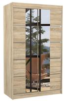 Spinta ADRK Genua 120, rusva, 58 cm x 120 cm x 200 cm, su veidrodžiu