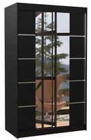 Spinta ADRK Genua 120, juoda, 58 cm x 120 cm x 200 cm, su veidrodžiu
