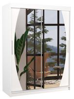 Spinta ADRK Alen 150, balta, 58 cm x 150 cm x 200 cm, su veidrodžiu