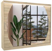 Spinta ADRK Cambe LED, rusva, 58 cm x 250 cm x 215 cm, su veidrodžiu