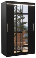 Spinta ADRK Santos LED, juoda, 58 cm x 120 cm x 200 cm, su veidrodžiu