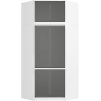 antresole - Spinta Akord Furniture Factory S100, balta/pilka, 100 cm x 50 cm x 235 cm - 1 nuotrauka