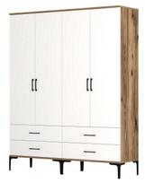 Spinta Kalune Design Kumsal TT, balta/riešuto, 47.5 cm x 160 cm x 201.4 cm