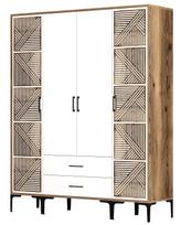 Spinta Kalune Design Kumsal PTP, balta/riešuto, 47.5 cm x 160 cm x 201.4 cm