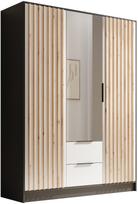 Spinta ADRK Neri 150, ruda/balta/juoda, 150 cm x 51 cm x 200 cm, su veidrodžiu