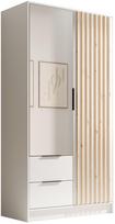 Spinta ADRK Neri 100, balta/rusva, 100 cm x 51 cm x 200 cm, su veidrodžiu