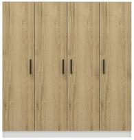 Spinta Kalune Design Kale 3858, balta/riešuto, 52 cm x 180 cm x 210 cm