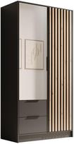Spinta ADRK Neri 100, juoda/rusva, 100 cm x 51 cm x 200 cm, su veidrodžiu
