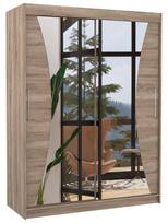 Spinta ADRK Max 150, skaidri/ruda/rusva, 58 cm x 150 cm x 200 cm, su veidrodžiu