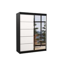 Spinta ADRK Limbo 150, skaidri/balta/juoda, 58 cm x 150 cm x 200 cm, su veidrodžiu
