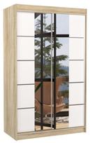Spinta ADRK Genua 120, ruda/balta, 58 cm x 120 cm x 200 cm, su veidrodžiu