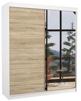 Spinta ADRK Viki 180, balta/rusva, 58 cm x 180 cm x 215 cm, su veidrodžiu