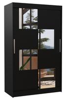 Spinta ADRK Lugano 120, juoda, 58 cm x 120 cm x 200 cm, su veidrodžiu