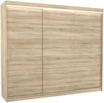 Spinta ADRK Antos LED, sonoma ąžuolo, 58 cm x 250 cm x 215 cm