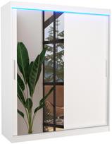 Spinta ADRK Tom LED, balta, 58 cm x 180 cm x 215 cm, su veidrodžiu