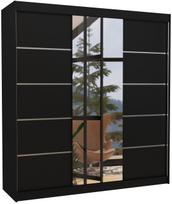 Spinta ADRK Bergen, juoda, 58 cm x 200 cm x 215 cm, su veidrodžiu