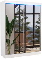 Spinta ADRK Florest, balta, 58 cm x 150 cm x 200 cm, su veidrodžiu