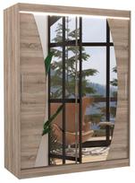 Spinta ADRK Modesto LED, ruda/rusva, 58 cm x 150 cm x 200 cm, su veidrodžiu
