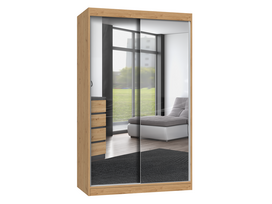 Spinta IGA 120, ąžuolo, 120 cm x 61 cm x 200 cm, su veidrodžiu
