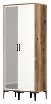 Spinta Kalune Design Kumsal RS, balta/riešuto, 47.5 cm x 80 cm x 201.4 cm, su veidrodžiu