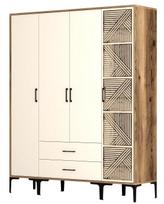 Spinta Kalune Design Kumsal STP, kreminė/riešuto, 47.5 cm x 160 cm x 201.4 cm