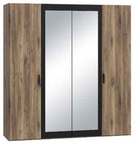 Spinta Forte Leonard LNRS945S-M600, juoda/medžio, 54.2 cm x 200.3 cm x 210.5 cm, su veidrodžiu