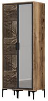 Spinta Kalune Design Kumsal PR, antracito/riešuto, 47.5 cm x 80 cm x 201.4 cm, su veidrodžiu