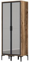 Spinta Kalune Design Kumsal RR, antracito/riešuto, 47.5 cm x 80 cm x 201.4 cm, su veidrodžiu