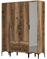 Spinta Kalune Design Kumsal STR, riešuto, 47.5 cm x 160 cm x 201.4 cm, su veidrodžiu