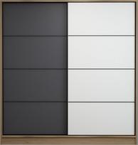 Spinta Kalune Design Kale 3178, antracito/ąžuolo/balta, 52 cm x 180 cm x 190 cm
