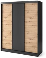 stumdomos durys senukai - Spinta Esville III, ąžuolo/juoda, 180 cm x 220 cm x 60 cm - 1 nuotrauka