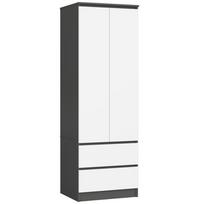 spinta 180 cm - Spinta Akord S60, balta/grafito, 51 cm x 60 cm x 180 cm - 1 nuotrauka