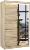 Spinta ADRK Nicea LED, sonoma ąžuolo, 58 cm x 120 cm x 200 cm, su veidrodžiu