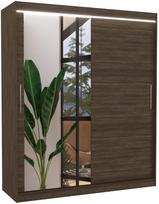Spinta ADRK Tom LED, šokolado, 58 cm x 180 cm x 215 cm, su veidrodžiu