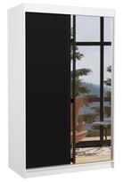 Spinta ADRK Rewena 120, skaidri/balta/juoda, 58 cm x 120 cm x 200 cm, su veidrodžiu