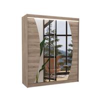 Spinta ADRK Dolores LED, ruda/rusva, 58 cm x 180 cm x 215 cm, su veidrodžiu