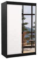 Spinta ADRK Rewena 120, balta/juoda, 58 cm x 120 cm x 200 cm, su veidrodžiu