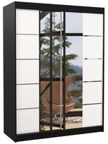 Spinta ADRK Nordic 150, balta/juoda, 58 cm x 150 cm x 200 cm, su veidrodžiu