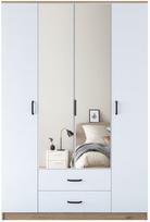 Spinta Kalune Design BA131, riešuto, 210 cm x 51.5 cm x 210 cm, su veidrodžiu